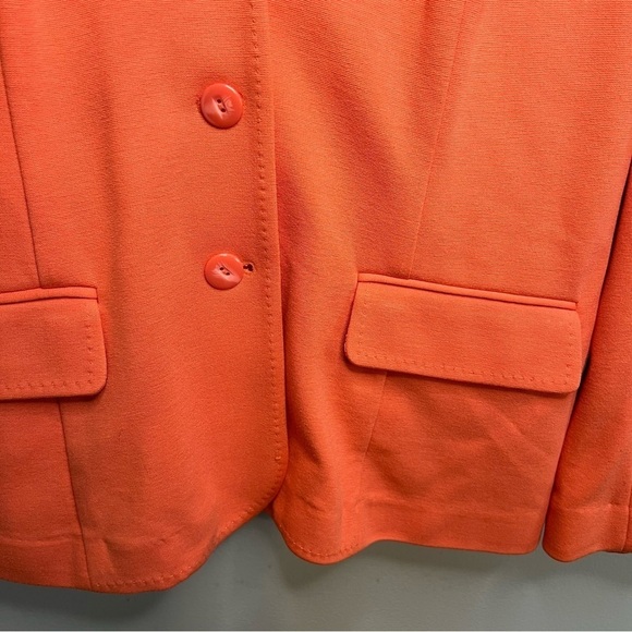 Chicos Orange Blazer 3 Button Jacket Modern Career Casual Women's Size L - Picture 6 of 9